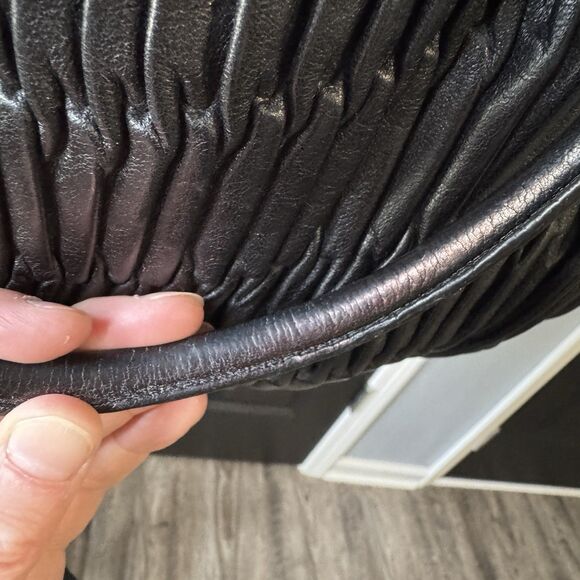 Coach Sophia Black Gathered Leather Handbag Purse Excellent Condition Used - Picture 7 of 13